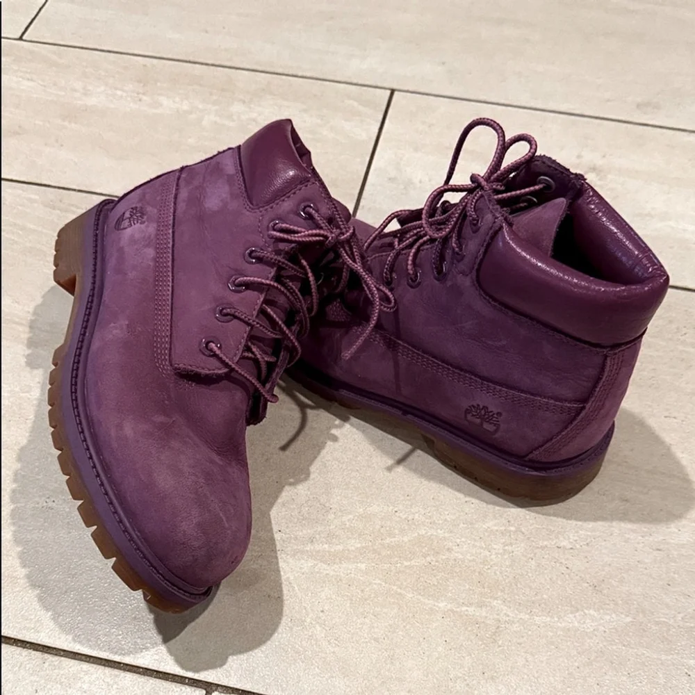 Big Girls Timberland Purple Hiking Boots Size 3
